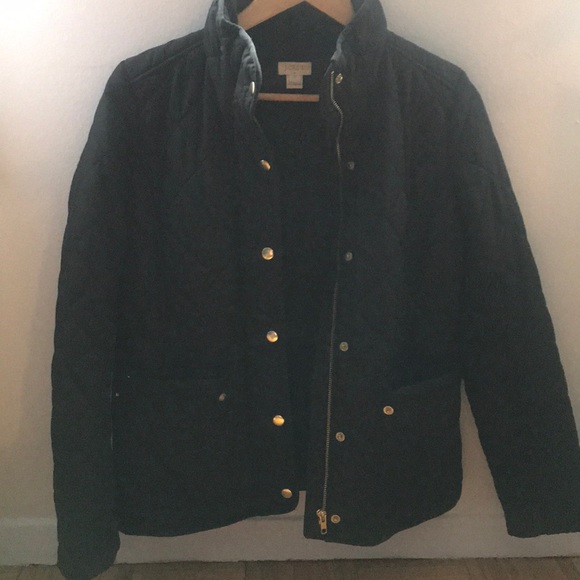 J. Crew Black Quilted Down Jacket XS - Picture 2 of 6